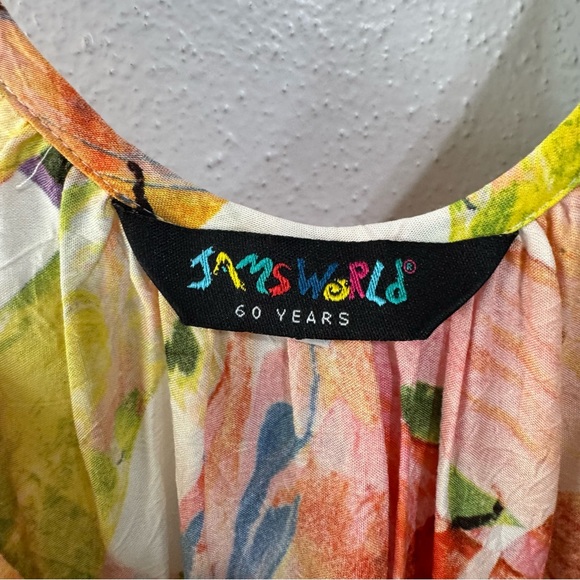 Jams World Colorful Leaf monstera Print Maxi Dress small - Picture 4 of 8